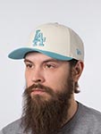 Бейсболка NEW ERA арт. 60691346 Los Angeles Dodgers MLB (кремовый / голубой)